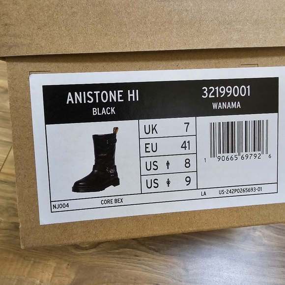 Dr. Martens ANISTONE HI LEATHER BIKER BOOTS - Picture 11 of 12
